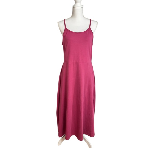 Pact Organic Dresses & Skirts - Pact Organic Womens Fit and Flare Midi Dress in Pink/Purple Color Size XL